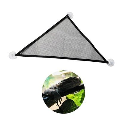2PCS 13 Inch Climbing Nets with Suction Cups Black Breathable Mesh Reptile Hammock Pet Supplies