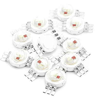 CHANZON 10 pcs High Power Led Chip 3W RGB 6 pins | (600mA for Each Color 3 Watt) Multicolor Super Bright Intensity SMD COB Light Emitter Component Diode Bulb Beads DIY Lighting - color: U) Rgb (6pins)