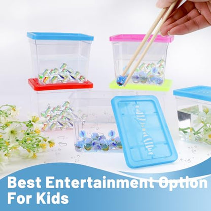 25 Pack Plastic Fish Bowl with Lids, 12 Oz Small Terrariums Carrier Cage | Mini Rectangle Gold Fish Tank, Fishbowl Candy Bowl, Tarantula Enclosure Snake Breeding Case, Fish Box for Pets