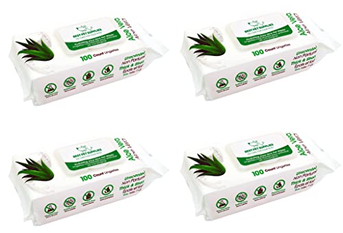 Best Pet Supplies Cleaning Dog Wipes - Hydrating Aloe, 400 Count | Unscented, Large 8x9" Pet Wipes, Vitamin E, Puppy & Cat Safe, Gentle Grooming, Resealable Pouch Prevents Drying - color: Hydrating Aloe Vera, size: 400 Count