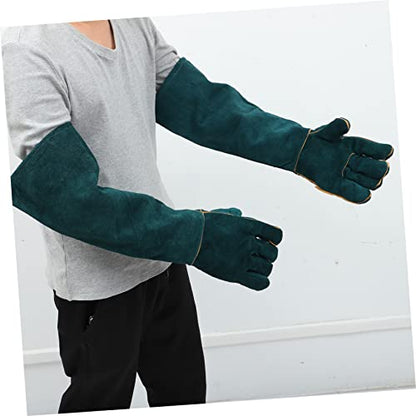 2pcs Bite Resistant Reptile Gloves Pet Grooming Mitts Pet Protective Gloves Dark