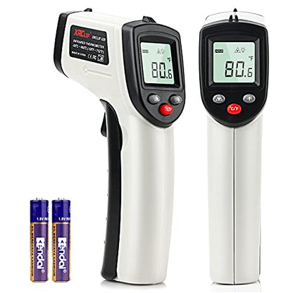 Non-Contact Digital Laser Infrared Thermometer, -58℉~ 752℉ (-50℃ ~ 400℃) Handheld IR Temperature Gun with Adjustable Emissivity for Kitchen Cooking BBQ Automotive Daily Use and Industrial - color: Gray