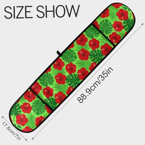 Dual-functionality Mitts and Pot Holders Sets High Heat Resistant Pot Holder Gloves Kitchen Aid BBQ (Hawaiian Flowers Floral Red Green) - color: Hawaiian Flowers Floral Red Green