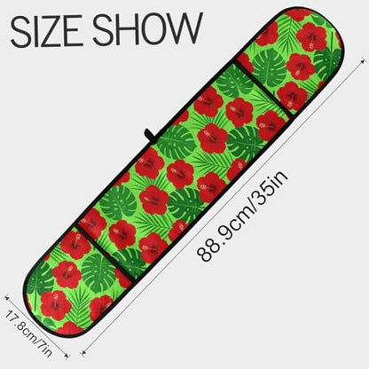 Dual-functionality Mitts and Pot Holders Sets High Heat Resistant Pot Holder Gloves Kitchen Aid BBQ (Hawaiian Flowers Floral Red Green) - color: Hawaiian Flowers Floral Red Green