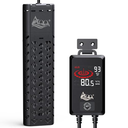 AQQA Fish Tank Heater 1000W for 135-258 Gallon Aquarium | Quartz Glass, Betta Fish Submersible Heater Thermostat, Intelligent Controller, Freshwater and Saltwater, AQ197-1000W - size: 1000W (for 135-258Gal Tank)