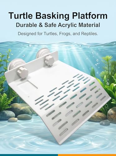 J-star White Large Reptile Basking Platform, Aquarium Turtles Turtle Basking Platform, Turtle Tank Accessories Floating Turtle Habitat Dock - color: White, size: Large