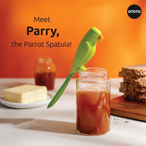 OTOTO Jar Scraper Spatula - Silicone Scraper, Cute Kitchen Accessories, Unique Fun Cooking Kitchen Gadgets for Foodies - BPA-free & 100% Food Safe (Parry) - color: Parry