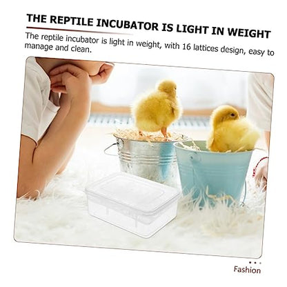 Reptile Egg Incubator Box for Snakes Lizards and Turtles Lightweight Plastic Hatching Case with Transparent Design for Observation and Air Circulation