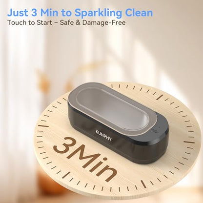 Ultrasonic Jewelry Cleaner, Jewelry Cleaner Machine 12oz 46KHz, Professional Sonic Cleaner with One-Touch Operation, Sonic Cleaner for Rings, Glasses, Jewelry, Dentures (Black) - color: Black