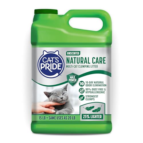 Cat's Pride Natural Care Odor-Eliminating Hypoallergenic Litter 15lb - size: 15 Pound, style: Natural Care Unscented