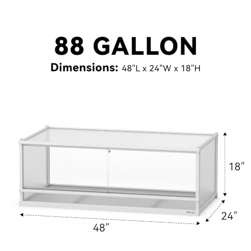 88 Gallon Reptile Tank, Reptile Enclosure for Easy Maintenance, Top Screen Ventilation & Glass Sliding Door 48''x24''x18'' - size: 48x24x18'' 88Gallon