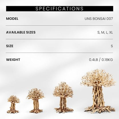 Ultum Nature Systems Bonsai - Handcrafted Hardscape Driftwood for Aquarium, Terrarium, Vivarium, Natural Aquascape Hardscape Decorations, Aquascaping Hardscape for Live Aquatic Plants - 007, Small