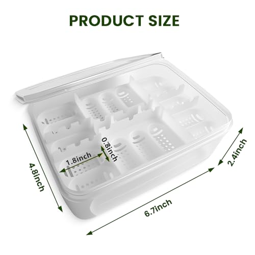 16 Grids Reptile Egg Incubation Box, Plastic Independent Grid Egg Tray, Hatching Container for Turtle Lizard Gecko Snake Eggs