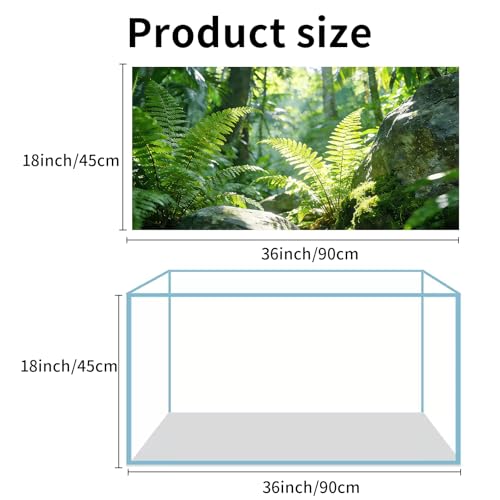 4 Pack Terrarium Background, 36x18 Inch Polyester Reptile Background | Cloth Desert Backgrounds, Gobi Sunshine Stone & Green Fern Rock Terrarium Background