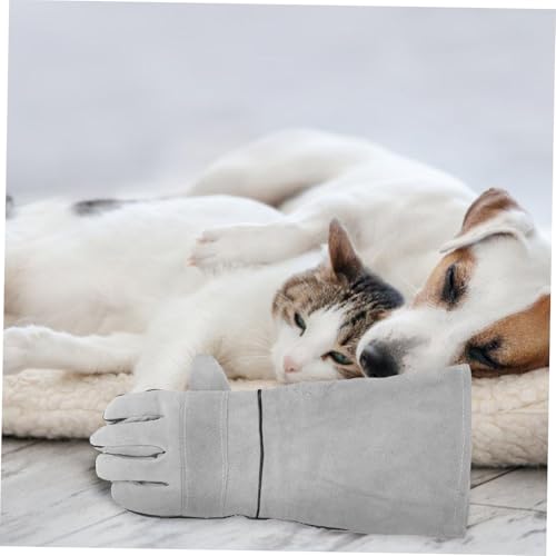 HANABASS 1 Pair Pet Protective Gloves Enhanced Grip for Dogs Cats and Reptiles Heat Resistant for Grooming and Feeding Easy Maintenance for Use