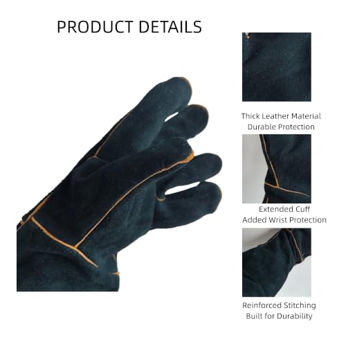 23.6 in Reptile Handling Gloves, Bite-Resistant Pair for Snakes & Lizards | Extended forearm protection