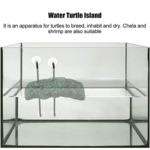Floating for Turtle Basking Platform with Suction Cups Resin Island Dock for Aquatic Turtles Climbing Height Adjustable