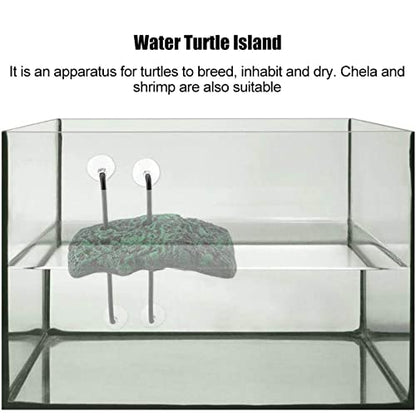 Floating for Turtle Basking Platform with Suction Cups Resin Island Dock for Aquatic Turtles Climbing Height Adjustable