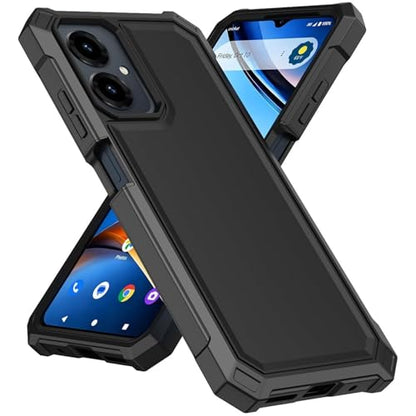 for Cricket Icon 2026 U656AC Slim Tough Hybrid Cover Phone Case + Extreme Band (Black) - color: Black