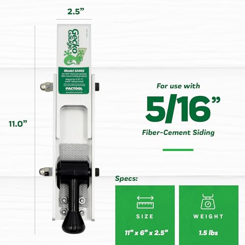 PacTool Gecko Gauge Aluminum - Hardie Board Siding Gauge for Installation | Aluminum construction for durability. Compatible with Hardie board & 5/16" fiber cement siding. Contractor-grade tool. - size: 5/16” Thickness for Hardie Siding, style: ALUMINUM