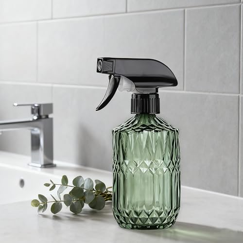 Plant Mister Spray Bottle, 15oz, Green, Adjustable Nozzle,2PCS | Pressure Watering Can, Plant Mister Fine Mist for Indoor Flowers, Outdoor Gardening, Cleaning, Pets Care, Hair - color: Green