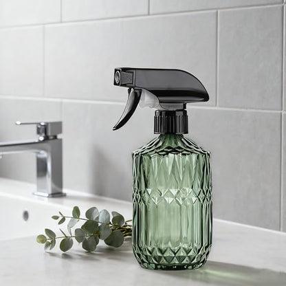 Plant Mister Spray Bottle, 15oz, Green, Adjustable Nozzle,2PCS | Pressure Watering Can, Plant Mister Fine Mist for Indoor Flowers, Outdoor Gardening, Cleaning, Pets Care, Hair - color: Green