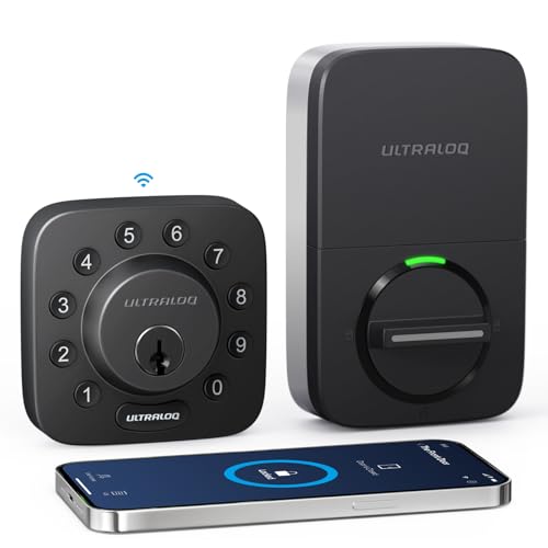 ULTRALOQ U-Bolt WiFi Smart Lock with Door Sensor, App Remote Access | Built in Wi-Fi Deadbolt Smart Locks for Front Door with App, Auto-Lock, Auto Unlock, Works with Alexa, Google, ANSI Grade 1