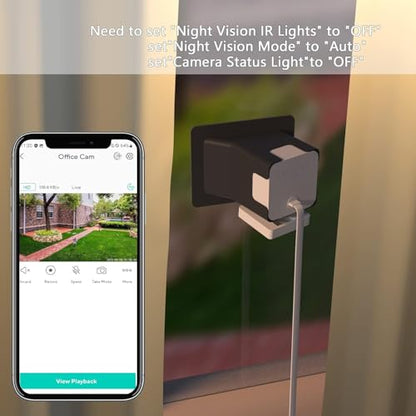 Angled Window Mount for Wyze Cam V4 / V3, Black | 20 Degrees Tilt , No Reflection , No-Drill , Through Window Glass Watch Front Yard and Driveway - color: Black, size: Pack of 1