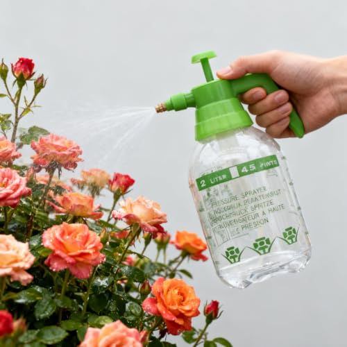 2L Handheld Garden Pump Sprayer 0.5 Gallon Water Mist Spray Bottle for Plants with Adjustable Brass Nozzle Orange (2L Green) - color: 2L Green
