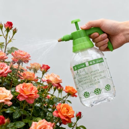 2L Handheld Garden Pump Sprayer 0.5 Gallon Water Mist Spray Bottle for Plants with Adjustable Brass Nozzle Orange (2L Green) - color: 2L Green