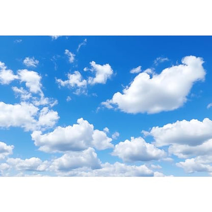 Blue Sky Aquarium Background Tiny Cloudy Cumulus Fish Tank Background White Clouds in Clear Blue Sky Reptile Tank Backgrounds Cloudy Blue Skys Reptile Enclosure Backgrounds Wallpaper Poster 24x12in - color: Blue_White, size: 24(W)x12(H)inches/ 60(W)*30cm(