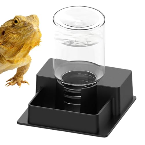 Bearded Dragon Water Bowl, Self Dispensing Fountain for Terrarium with Constant Supply, Reservoir Basin Unit, Home Garden Yard Outdoor Habitat Decor for Chameleon Iguana Frog Medium - size: M1