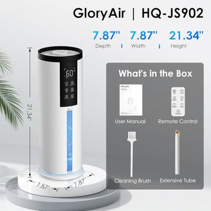 Home Humidifier for Large Room, 2.11Gal Cool Mist Top Fill,120H | Bedroom Humidifier with Humidistat,4 Mist Level,up to 500 ft² Coverage,35dB Quiet Humidifier for Commercial,Office,Baby,Plant