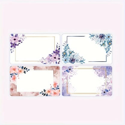 250pcs/roll Flower Pattern Self-Adhesive Labels for Gift Packaging, Handwritten Rectangular Name Stickers, Style 1 - color: Colorful 58