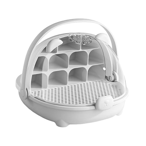 Silkworm Growth Box Reptile Feeding Box Small Animal Breeding Container Silkworm Hatching Container 7.87x8.27x6.69inch- Gray