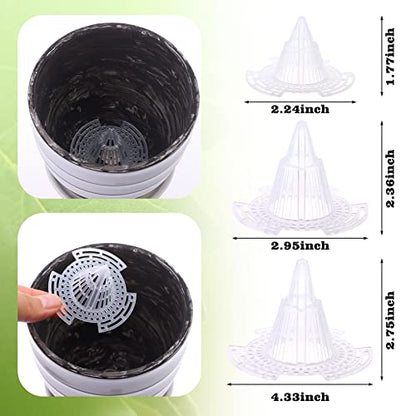 WWahuayuan Cone Flower Pot Mesh Pad, 30 Pcs Upgraded Planter Bottom Grid Mat, DIY Planter Drainage Netting for Bonsai, 3 Sizes, Outdoor Indoor Usage