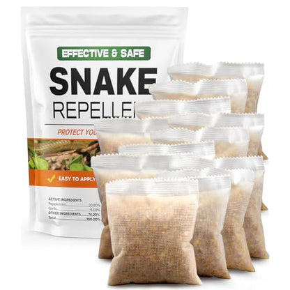 LEBMP Snake Repellent for Yard, Snake Away Repellent for Outdoors, Pet Safe Snakes Repellant, Garden Snake Deterrent, Keep Snakes Out of Backyard, Garage, House-12 Pouches - size: 1.2 Ounce (Pack of 12)