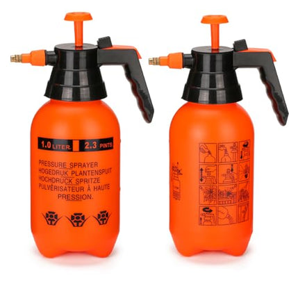 MRPAPA Pressurized Hand Sprayer - Multi-Purpose Garden Sprayer 35 Oz with Adjustable Nozzle (1L-Orange) - color: 1L-orange