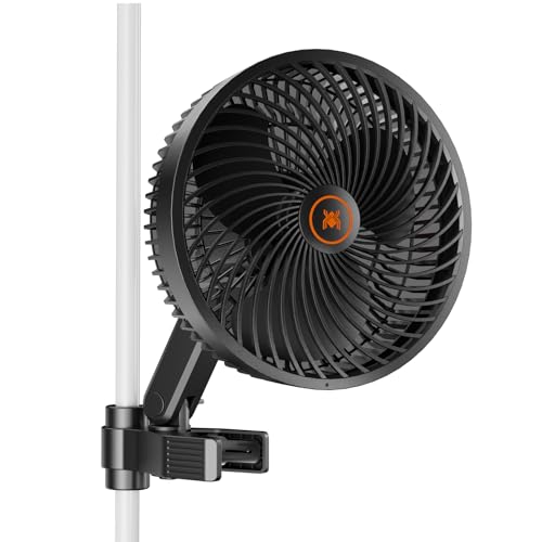 Spider Farmer New Grow Tent Clip Fan 6", EC Motor, Custom 10 Dynamic Wind Speeds and 10-Level Oscillation, Weatherproof IP-54, Powerful Airflow but Quiet for Hydroponics Circulation Cooling - size: 1PC