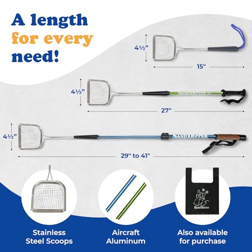 Sand Dipper Metal Cat Litter Scoop – Long Handle Cat Poop Scooper for Litter Box (27”), Heavy-Duty Stainless Steel Kitty Litter Scoop (Junior) - size: 4 - Junior