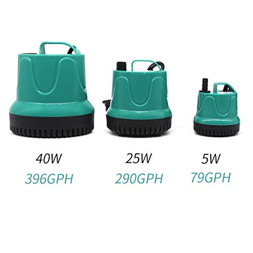 5W Submersible Water Pump, 66GPH Quiet Aquarium Pump | Multifunctional Mini Pump for 5-50 Gal Aquariums, Ponds & Hydroponics. Features Smart Dry-Run Protection