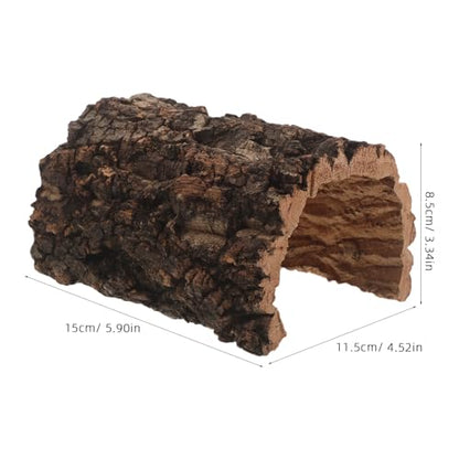 Natural Reptile Hideout: Terrarium Accessory Cork Bark Shelter - Rustic Reptile Tunnel Cave for Leopard Gecko, Bearded Dragon, Snake Climbing Hiding 5.9"X4.5"X3.35" - size: 15.00X11.50X8.50CM