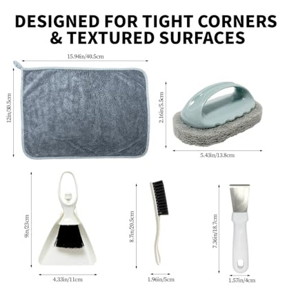 Bearded Dragon Tank Cleaning Kit – Reptile Enclosure Tool Set with Mini Dustpan, Brush, Scraper & Cleaning Cloth for Lizard & Gecko Terrarium Maintenance