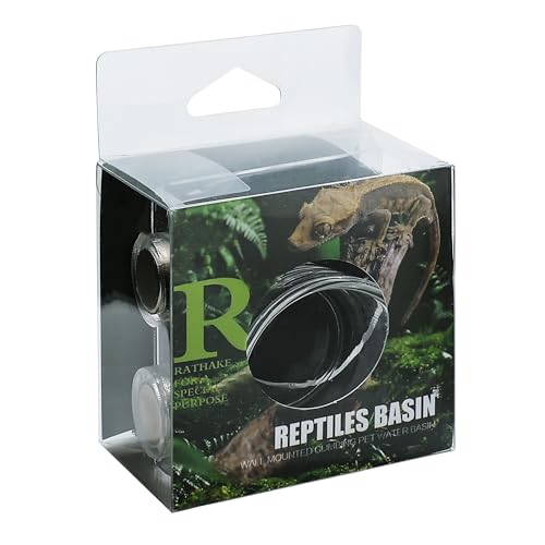 Magnetic Reptile Ledge - Acrylic Feeding Platform for Geckos & Spiders | Glass bowl & acrylic tray; for chameleon, bearded dragon, jumping spider; strong magnets; easy-clean; compact 2.6"x2.6"