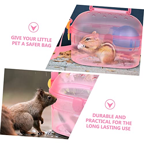 LIOOBO Hamster Travel Carrier Pet Transport Cage for Outdoor Adventures Feeder Bathtub