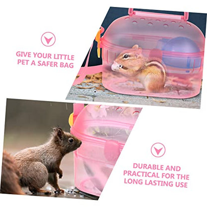 LIOOBO Hamster Travel Carrier Pet Transport Cage for Outdoor Adventures Feeder Bathtub