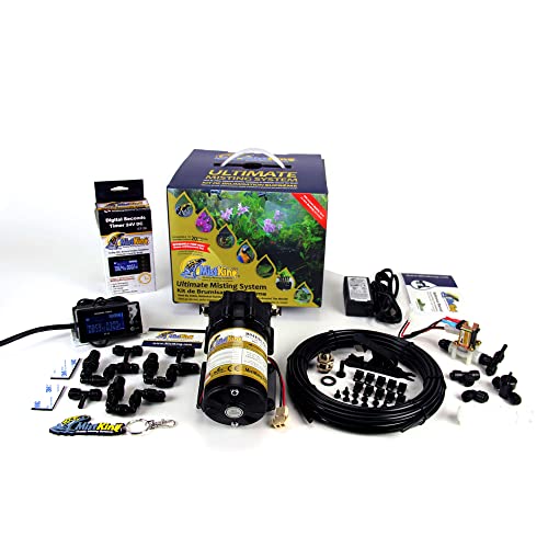 MistKing – Ultimate Misting System, 5th Gen | Used by Zoos, Institutions & Hobbyists | Expandable to 20 Nozzles | Extremely Fine Mist | 50 Micron Droplets | Upgraded Timer & Components | | Used by Zoos, Institutions & Hobbyists, Expandable to 20 Nozzles,