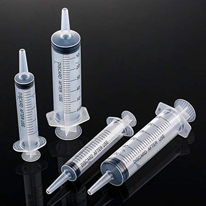 Frienda 4 Packs Syringes Without Needles,20 Ml and 60 Ml | Large Plastic Measuring Tools for Food, Horse Care, Lab Dispensing, Graduated Markings, Reusable Multipurpose Applicators - size: 20 ml and 60 ml