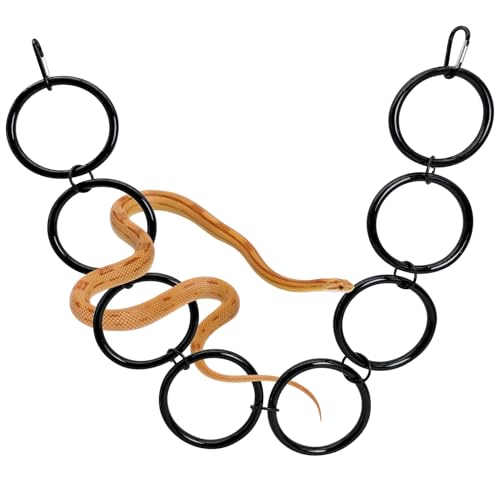 Snake Climbing Rings Ball Python Climbing Toys Corn Snake Enrichment Toy Reptile Tank Decor Accessories for Garter Snakes Gecko Lizard Iguana Chameleon (8 Rings) - size: 8 laps