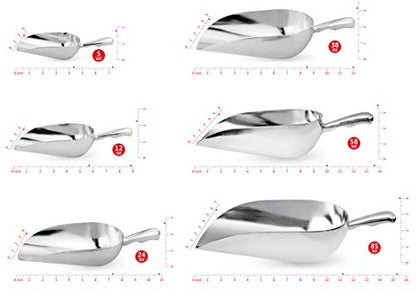 New Star Foodservice 34509 One-Piece Cast Aluminum Round Bottom Bar Ice Flour Utility Scoop, 5-Ounce, Silver (Hand Wash Only) - size: 5-Ounce